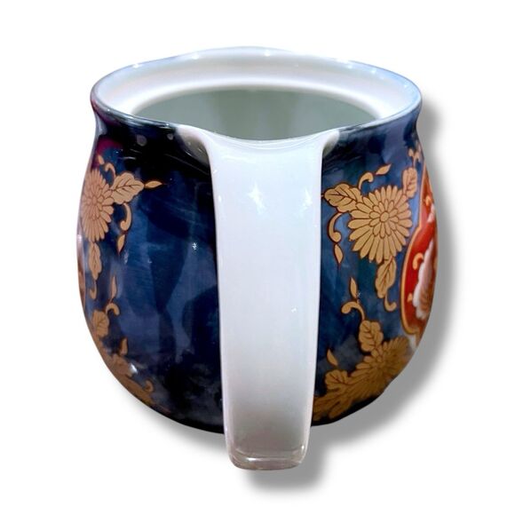 Vintage Arita Ware Red, Blue & Gold Floral Design Teapot  w/Lid and Tea Strainer - Picture 10 of 16